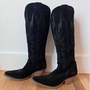 Black Knee High Cowboy Boots